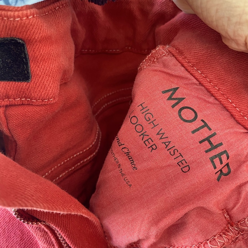 Mother Red high waisted Looker jeans size 25